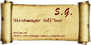 Strohmayer Gábor névjegykártya