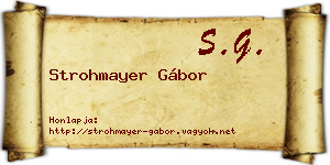 Strohmayer Gábor névjegykártya