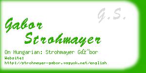gabor strohmayer business card